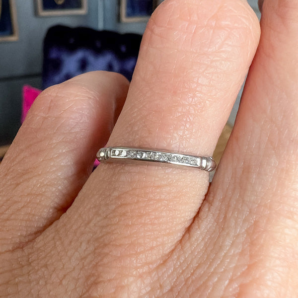 Vintage Diamond Wedding Band, 6-4-35 sold by Doyle and Doyle an antique and vintage jewelry boutique