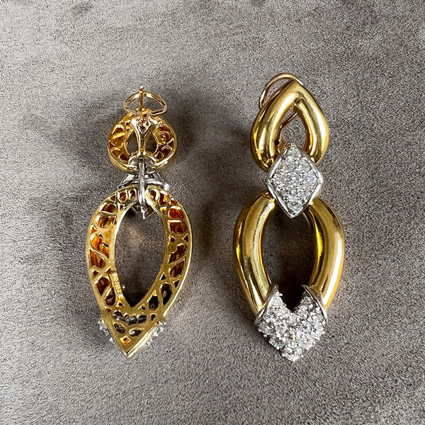 Vintage Diamond Earrings sold by Doyle and Doyle an antique and vintage jewelry boutique