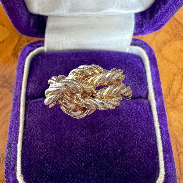 Vintage Gold Rope Twist Knot Ring, sold by Doyle & Doyle an antique and vintage jewelry boutique