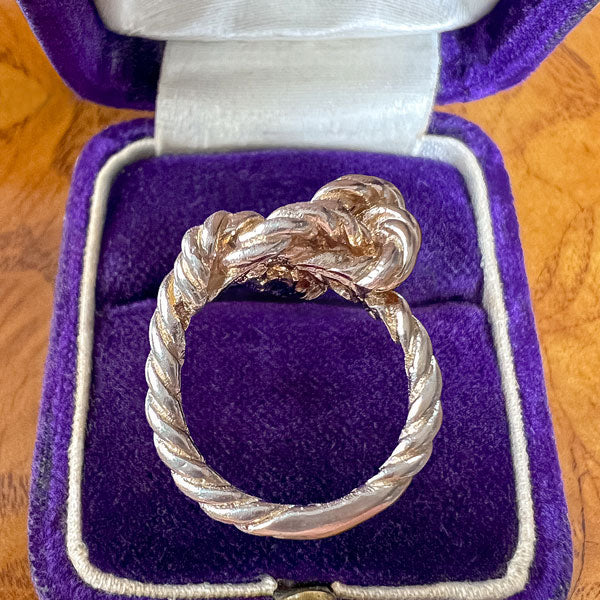 Vintage Gold Rope Twist Knot Ring, sold by Doyle & Doyle an antique and vintage jewelry boutique