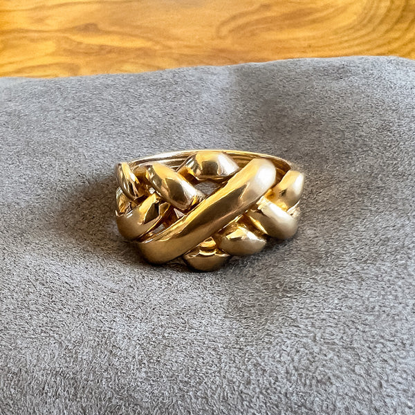 Vintage Knot Ring sold by Doyle and Doyle an antique and vintage jewelry boutique