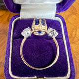 Estate Oval Sapphire & Diamond Three Stone Ring, from Doyle & Doyle antique and vintage jewelry boutique