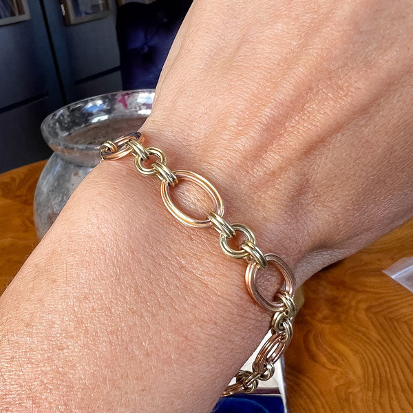 Retro Two Toned Bracelet sold by Doyle and Doyle an antique and vintage jewelry boutique