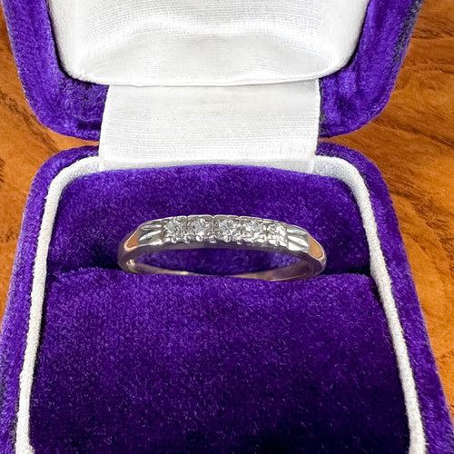 Vintage Diamond Wedding Band sold by Doyle and Doyle an antique and vintage jewelry boutique