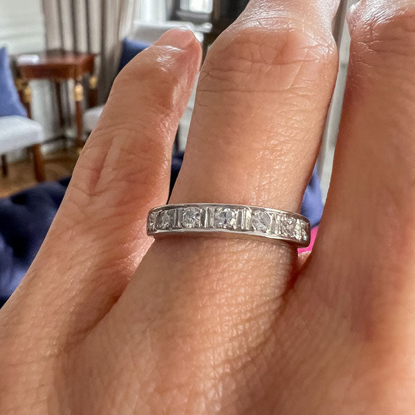 Vintage Diamond Wedding Band sold by Doyle and Doyle an antique and vintage jewelry boutique
