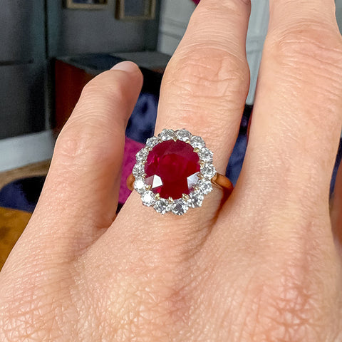 Antique Ruby & Diamond Ring sold by Doyle and Doyle an antique and vintage jewelry boutique
