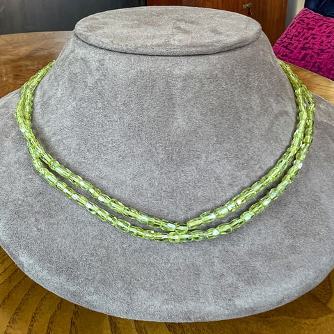 Vintage Peridot Bead Necklace sold by Doyle and Doyle an antique and vintage jewelry boutique