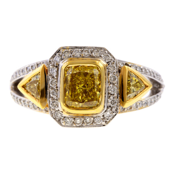 Estate Fancy Yellow Diamond Engagement Ring, from Doyle & Doyle antique and vintage jewelry boutique