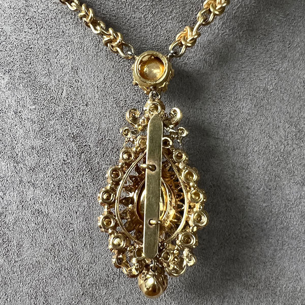 Antique Rose Cut Diamond Pendant sold by Doyle and Doyle an antique and vintage jewelry boutique