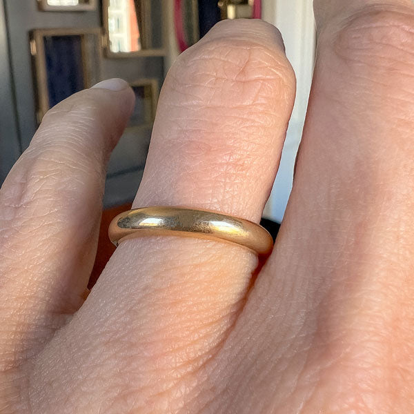 Vintage Half Round Wedding Band Ring sold by Doyle and Doyle an antique and vintage jewelry boutique