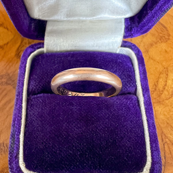 Vintage Half Round Wedding Band Ring sold by Doyle and Doyle an antique and vintage jewelry boutique