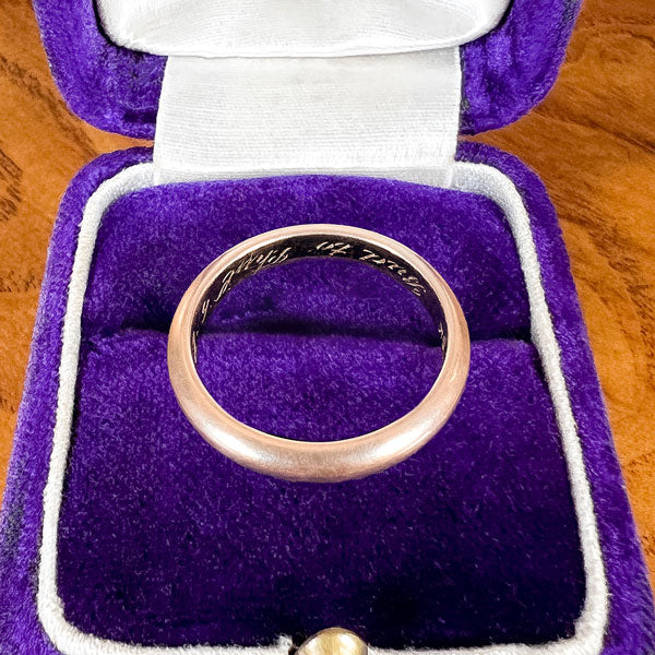 Vintage Half Round Wedding Band Ring sold by Doyle and Doyle an antique and vintage jewelry boutique