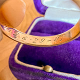 Vintage Half Round Wedding Band Ring sold by Doyle and Doyle an antique and vintage jewelry boutique