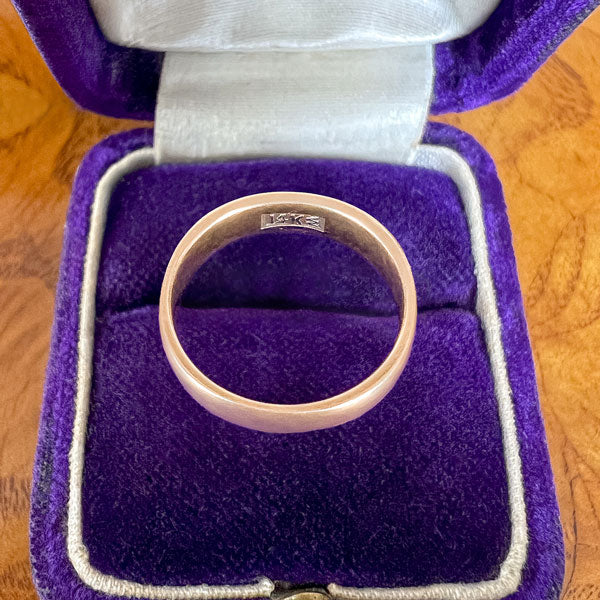 Vintage Half Round Wedding Band Ring sold by Doyle and Doyle an antique and vintage jewelry boutique
