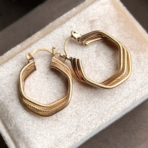 Vintage Gold Hoop Earrings, from Doyle & Doyle an antique and vintage jewelry boutique