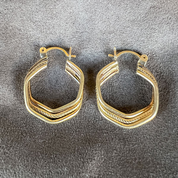 Vintage Gold Hoop Earrings, from Doyle & Doyle an antique and vintage jewelry boutique