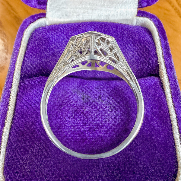 Vintage Filigree Engagement Ring, RBC 0.40ct. sold by Doyle and Doyle an antique and vintage jewelry boutique