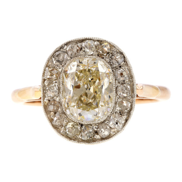 Antique Engagement Ring, Cushion 1.62ct. sold by Doyle and Doyle an antique and vintage jewelry boutique
