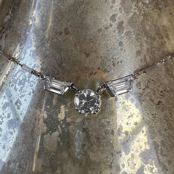 Estate Round & Trapezoid Diamond Necklace, from Doyle & Doyle antique and vintage jewelry boutique