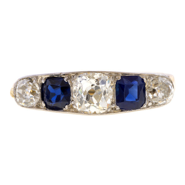 Victorian Diamond & Sapphire Ring, from Doyle & Doyle antique and vintage jewelry boutique