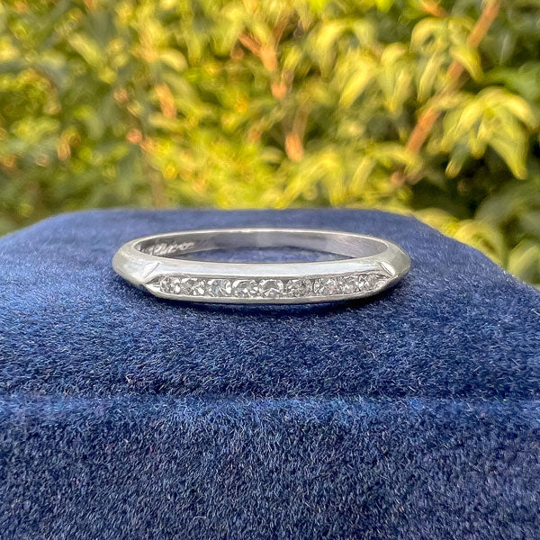 Vintage Diamond Wedding Band sold by Doyle and Doyle an antique and vintage jewelry boutique