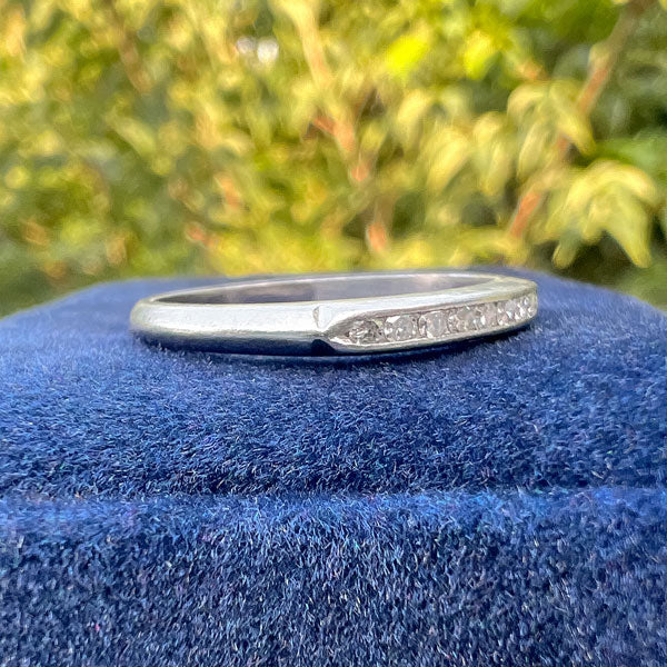 Vintage Diamond Wedding Band sold by Doyle and Doyle an antique and vintage jewelry boutique