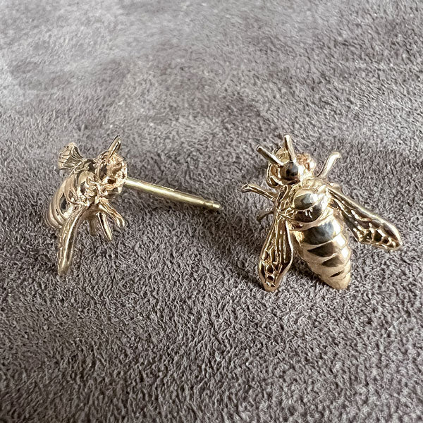 Bee Stud Earrings sold by Doyle and Doyle an antique and vintage jewelry boutique