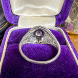 Vintage Filigree Engagement Ring, Old Euro 0.20ct sold by Doyle and Doyle an antique and vintage jewelry boutique