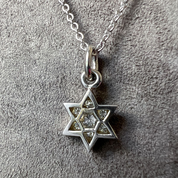 Vintage Diamond Star of David Pendant sold by Doyle and Doyle an antique and vintage jewelry boutique