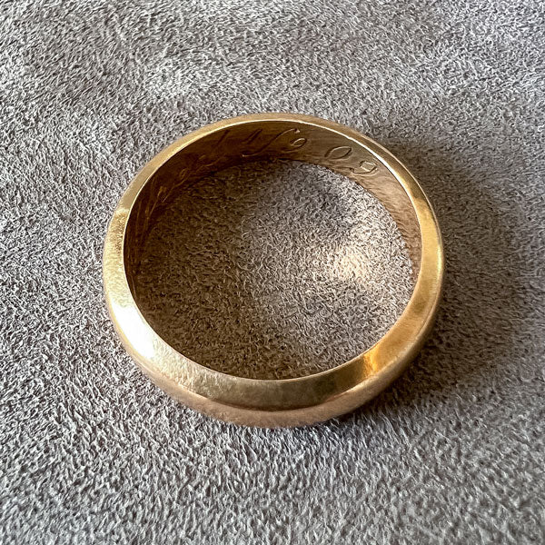 Antique Swedish Gold Band "1909" sold by Doyle and Doyle an antique and vintage jewelry boutique