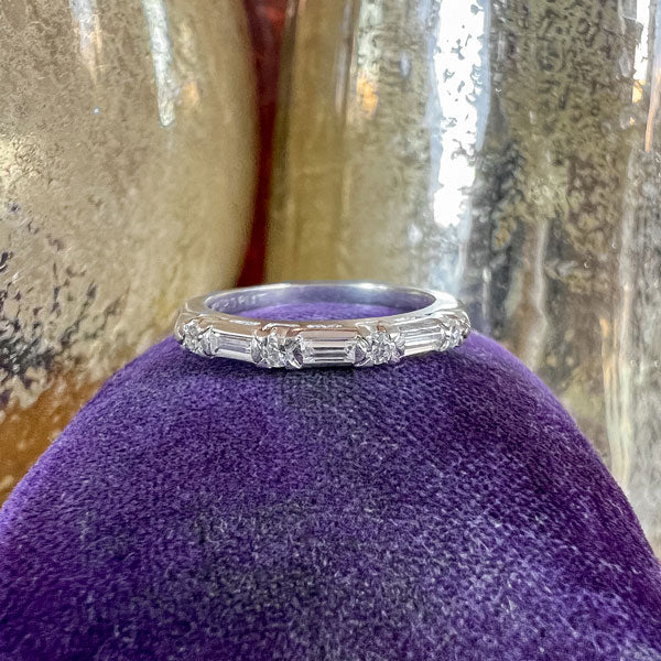Vintage Baguette & Round Diamond Band sold by Doyle and Doyle an antique and vintage jewelry boutique