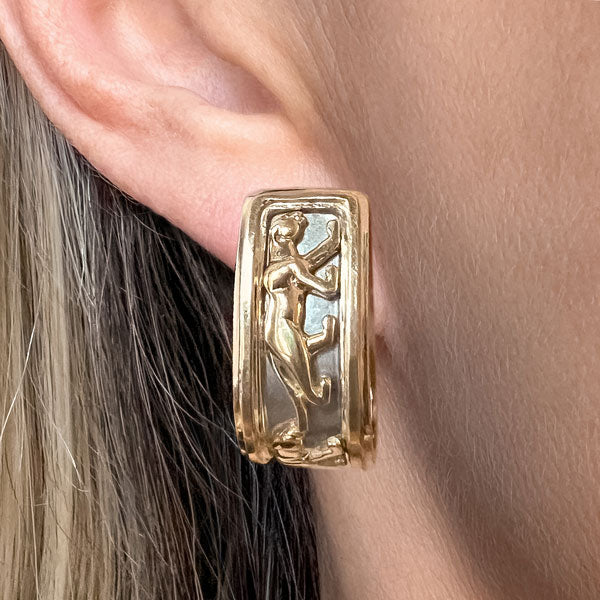 Vintage Openwork Hoop Earrings sold by Doyle and Doyle an antique and vintage jewelry boutique