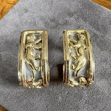 Vintage Openwork Hoop Earrings sold by Doyle and Doyle an antique and vintage jewelry boutique