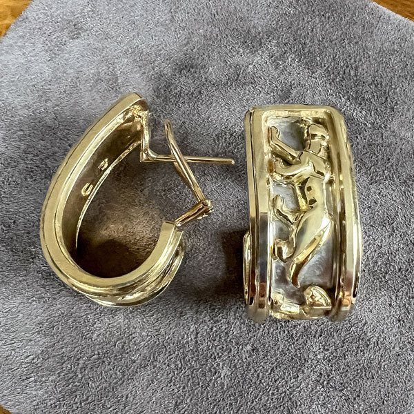 Vintage Openwork Hoop Earrings sold by Doyle and Doyle an antique and vintage jewelry boutique