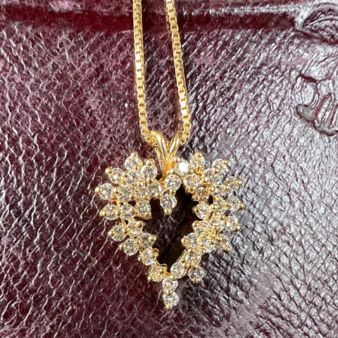 Vintage Diamond Heart Pendant sold by Doyle and Doyle an antique and vintage jewelry boutique