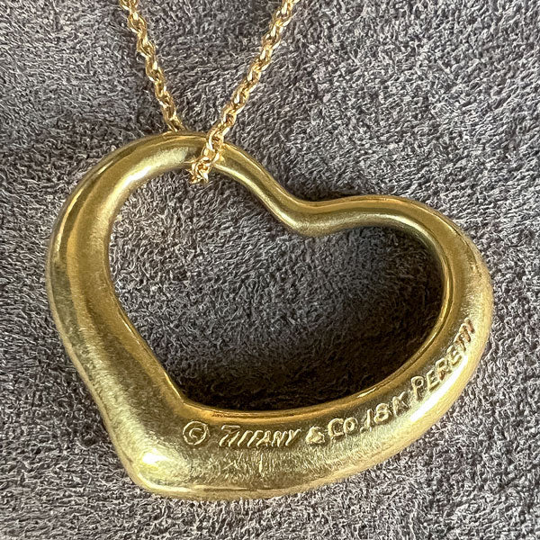 Vintage Tiffany & Co Elsa Peretti Floating Heart Pendant sold by Doyle and Doyle an antique and vintage jewelry boutique