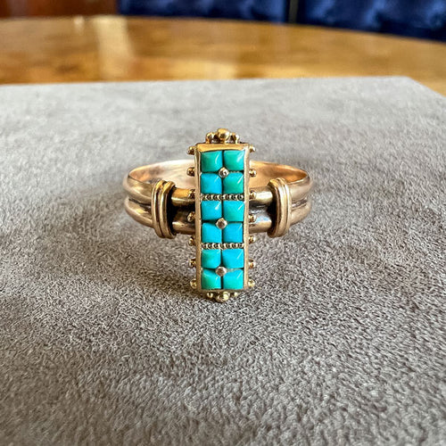 Victorian Turquoise Rings sold by Doyle and Doyle an antique and vintage jewelry boutique