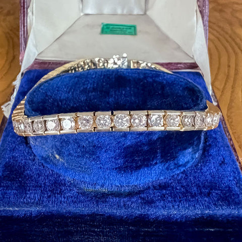 Vintage Diamond Tennis Bracelet sold by Doyle and Doyle an antique and vintage jewelry boutique