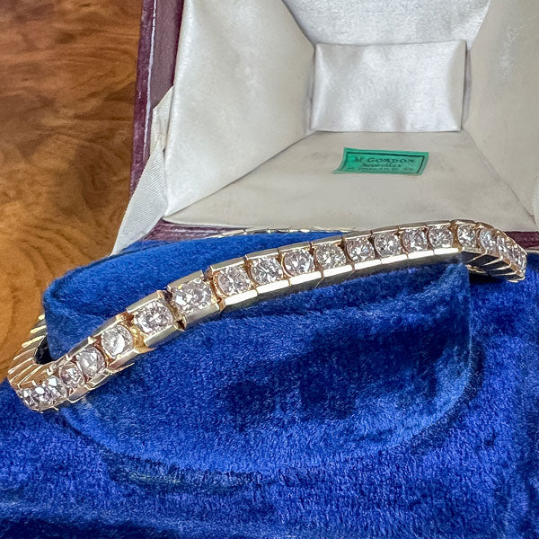 Vintage Diamond Tennis Bracelet sold by Doyle and Doyle an antique and vintage jewelry boutique