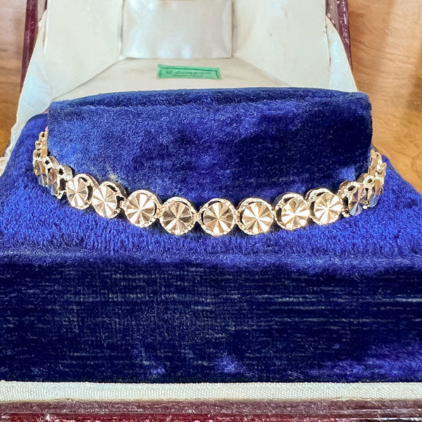 Vintage Textured Bracelet sold by Doyle and Doyle an antique and vintage jewelry boutique