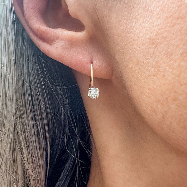 Vintage Diamond Earrings sold by Doyle and Doyle an antique and vintage jewelry boutique