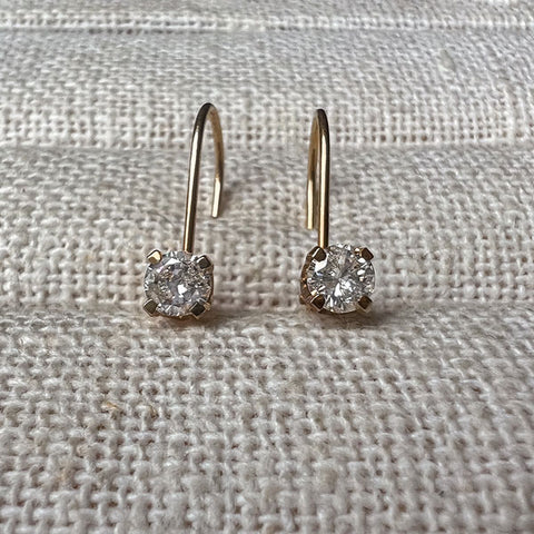 Vintage Diamond Earrings sold by Doyle and Doyle an antique and vintage jewelry boutique