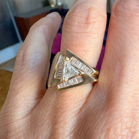 Vintage Diamond Ring sold by Doyle and Doyle an antique and vintage jewelry boutique