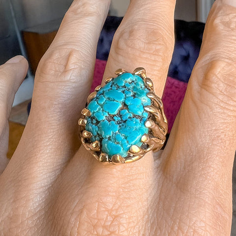 Vintage Turquoise Ring sold by Doyle and Doyle an antique and vintage jewelry boutique