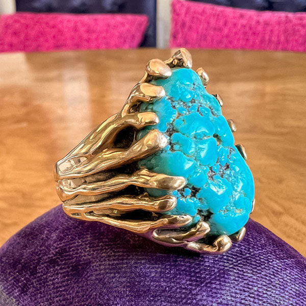 Vintage Turquoise Ring sold by Doyle and Doyle an antique and vintage jewelry boutique