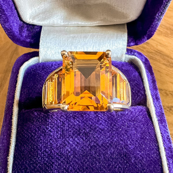 Vintage Citrine Ring sold by Doyle and Doyle an antique and vintage jewelry boutique