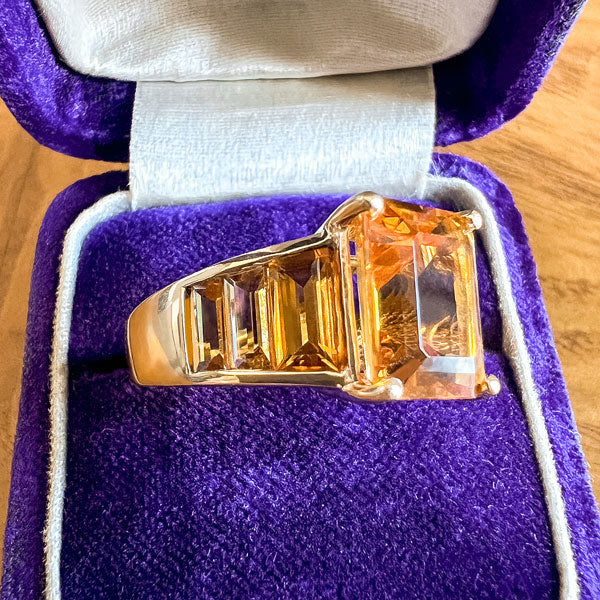 Vintage Citrine Ring sold by Doyle and Doyle an antique and vintage jewelry boutique
