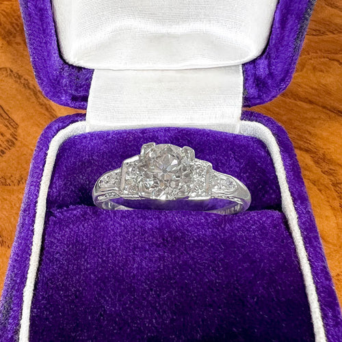 Art Deco Engagement Ring, Old European cut diamond, sold by Doyle & Doyle antique and vintage jewelry boutique