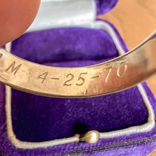 Vintage Wedding Band Ring, 1970, sold by Doyle and Doyle an antique and vintage jewelry boutique