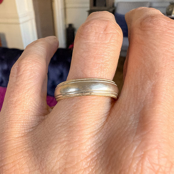 Vintage Millegrained Wedding Band Ring sold by Doyle and Doyle an antique and vintage jewelry boutique
